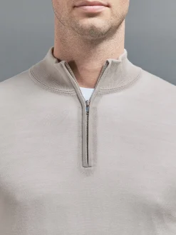 Merino Wool Funnel Neck - Stone