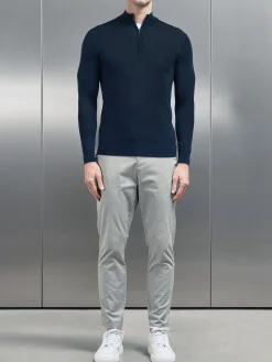 Merino Wool Funnel Neck - Navy