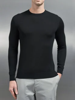 Merino Wool Sweatshirt - Black