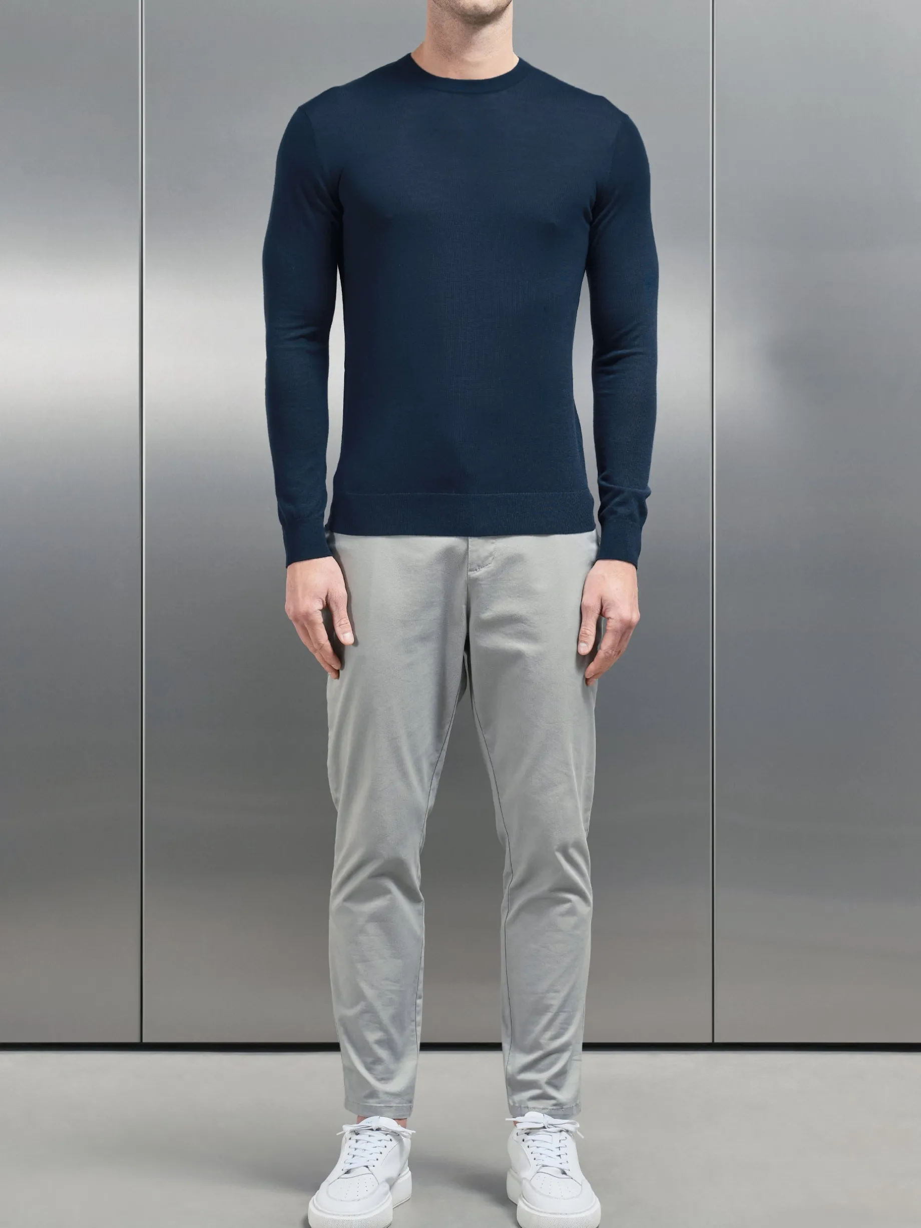 Merino Wool Sweatshirt - Navy