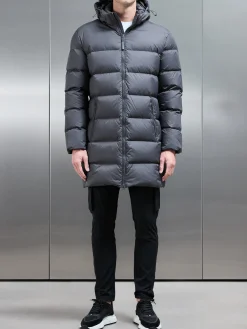 Mid Length Down Jacket - Grey