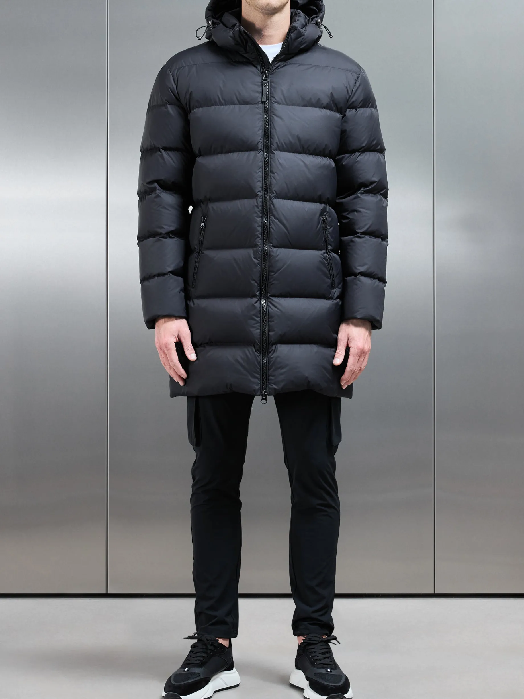 Mid Length Down Jacket - Midnight Black