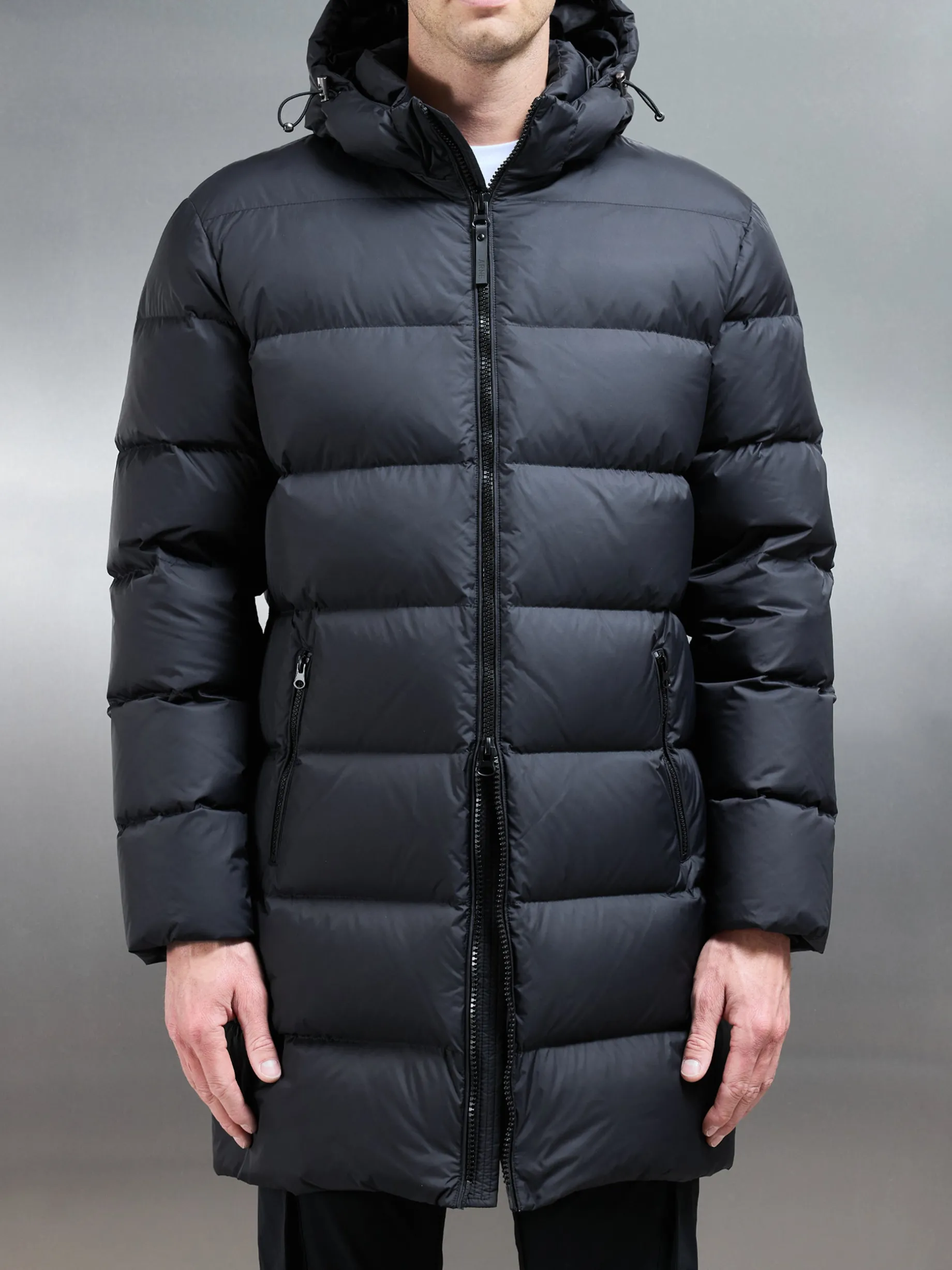 Mid Length Down Jacket - Midnight Black