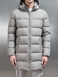Mid Length Down Jacket - Taupe