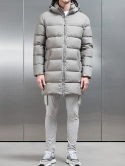 Mid Length Down Jacket - Taupe