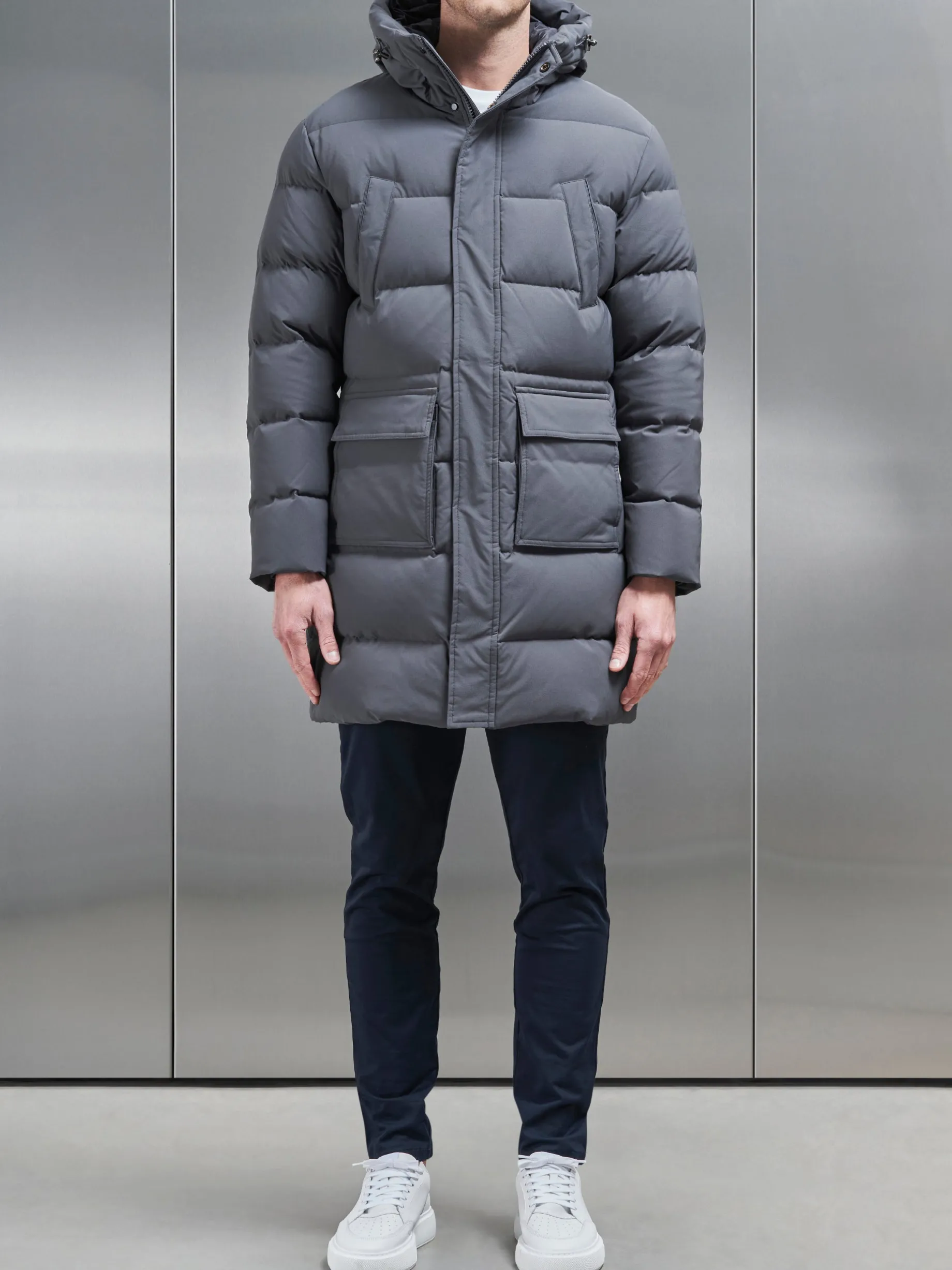 Mid Length Parka - Grey