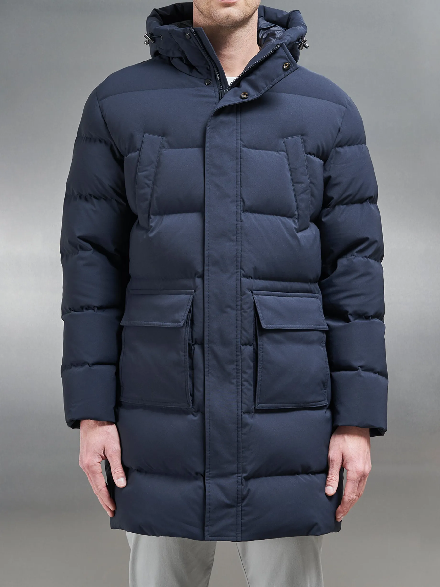 Mid Length Parka - Navy