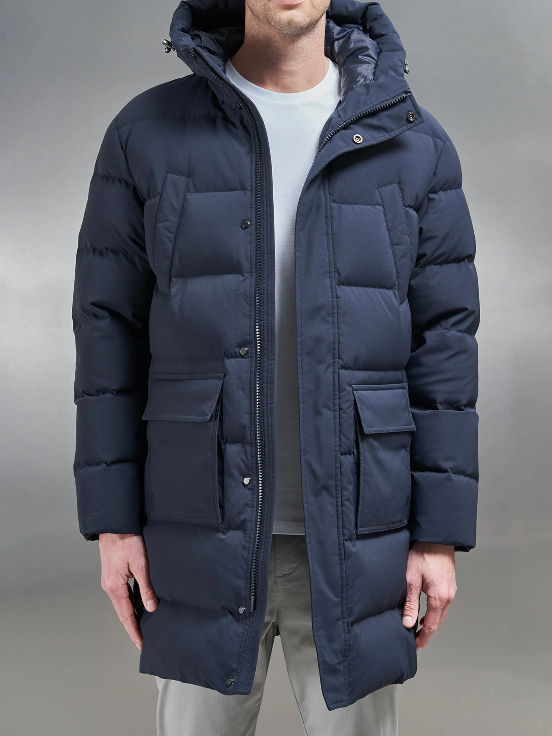 Mid Length Parka - Navy