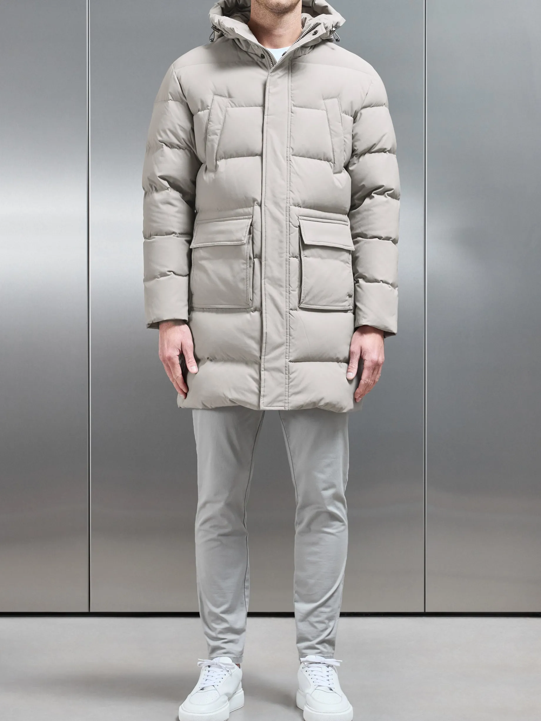 Mid Length Parka - Taupe