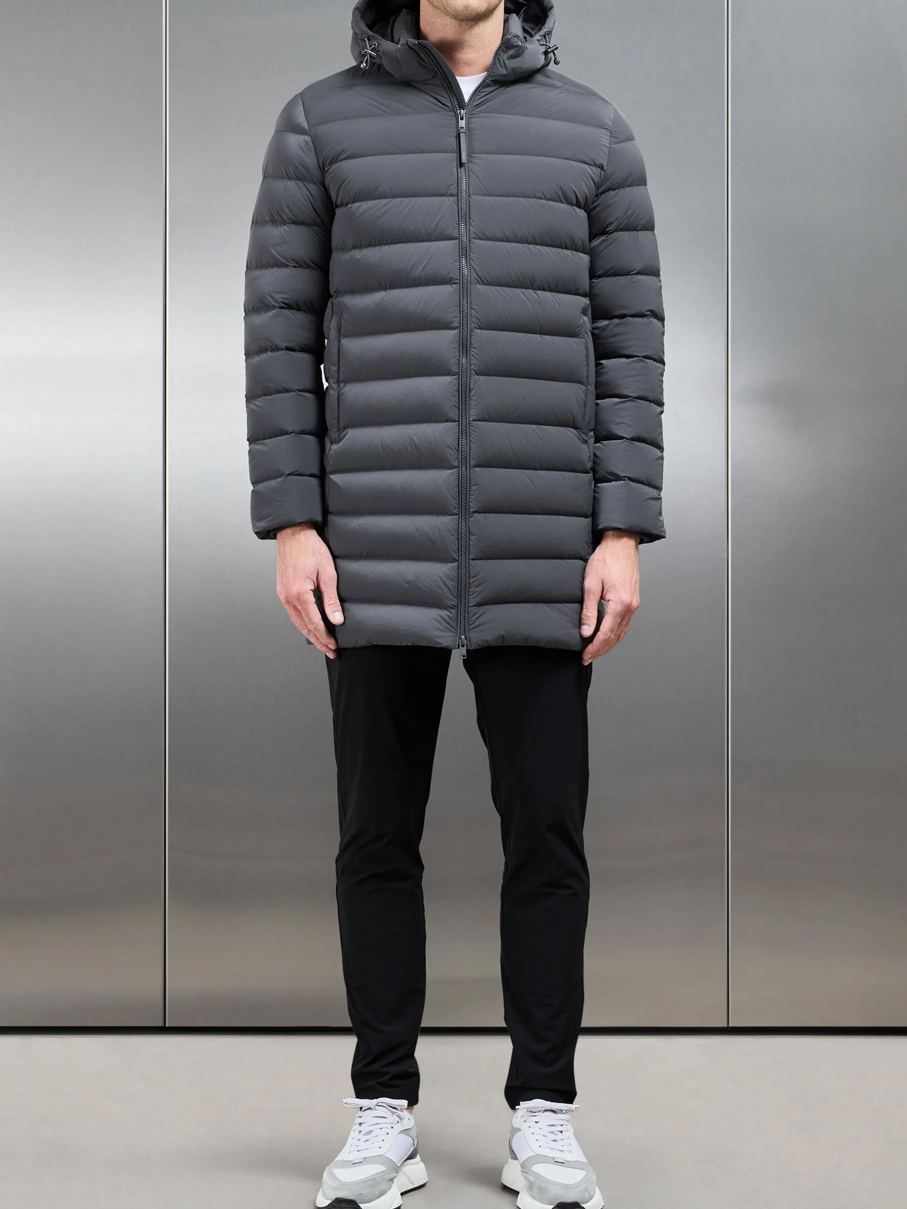 Mid Length Technical Down Jacket - Grey