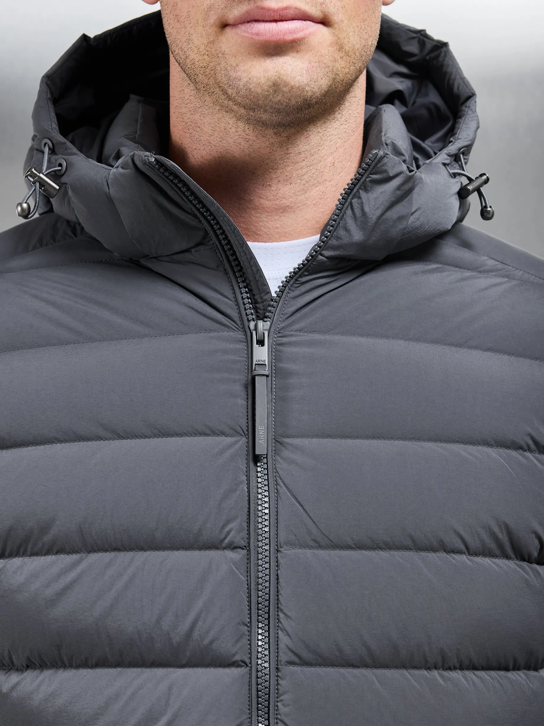 Mid Length Technical Down Jacket - Grey