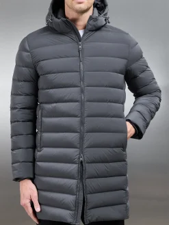 Mid Length Technical Down Jacket - Grey
