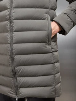 Mid Length Technical Down Jacket - Olive