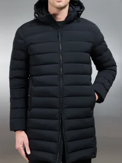 Mid Length Technical Down Jacket - Black