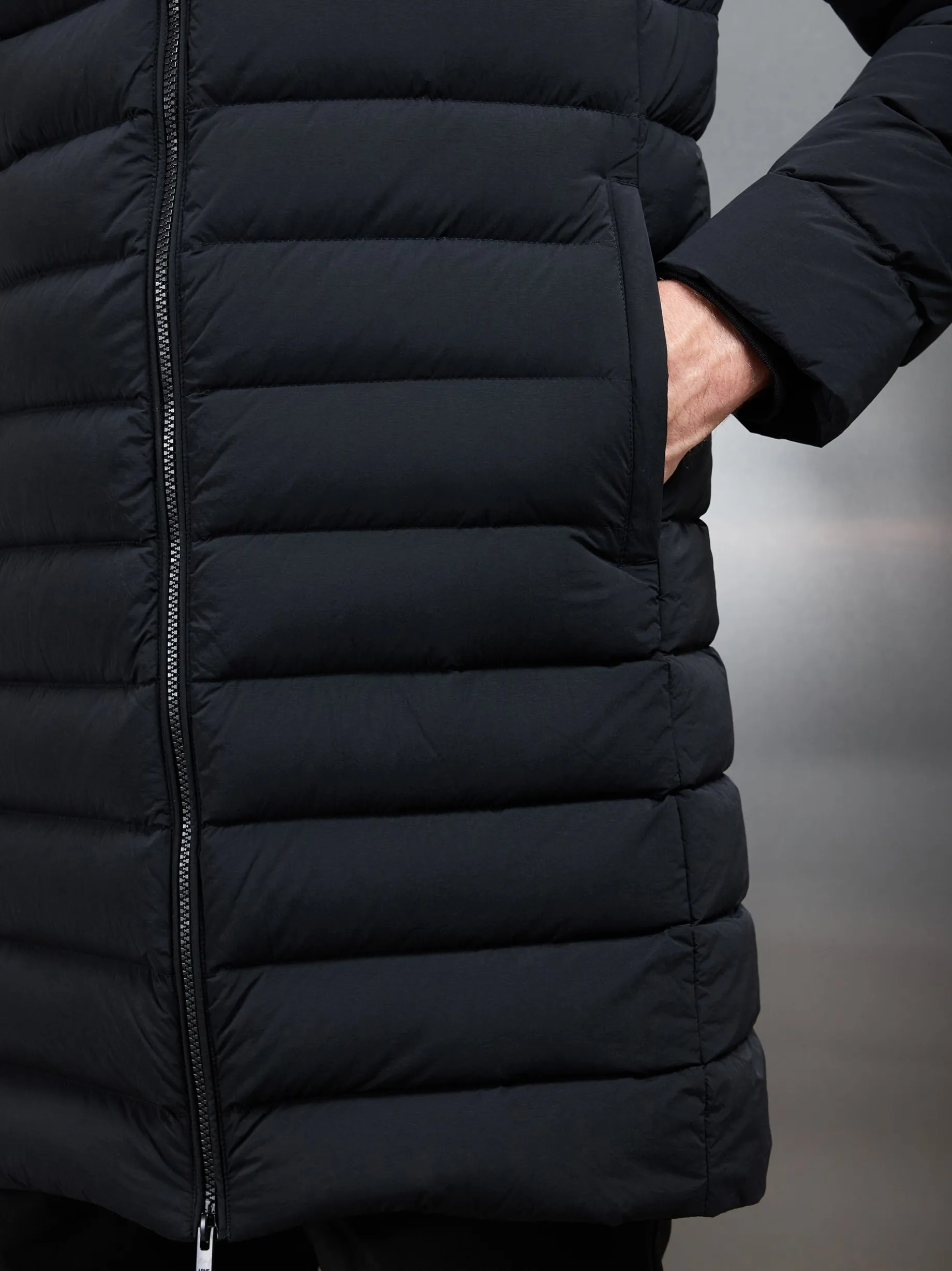 Mid Length Technical Down Jacket - Black