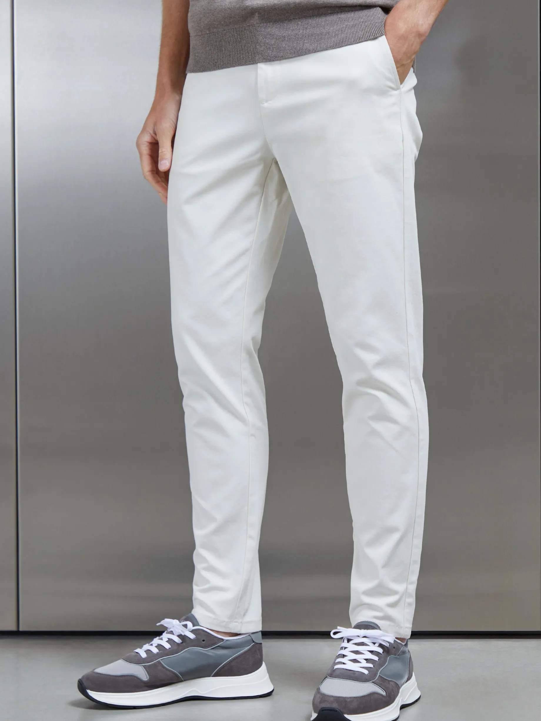 Mid Weight Tailored Chino Trouser - Off White