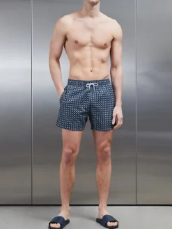 Mosaic Printed Swim Short - Navy