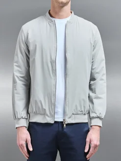 Nylon Padded Bomber Jacket - Stone