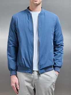 Nylon Padded Bomber Jacket - Air Force Blue