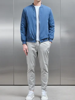 Nylon Padded Bomber Jacket - Air Force Blue