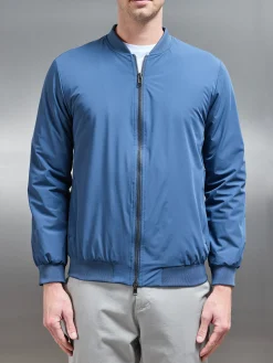 Nylon Padded Bomber Jacket - Air Force Blue