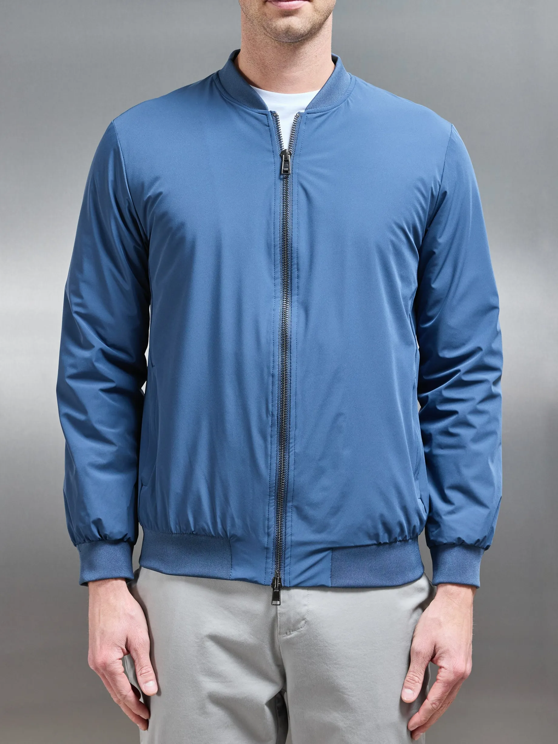 Nylon Padded Bomber Jacket - Air Force Blue