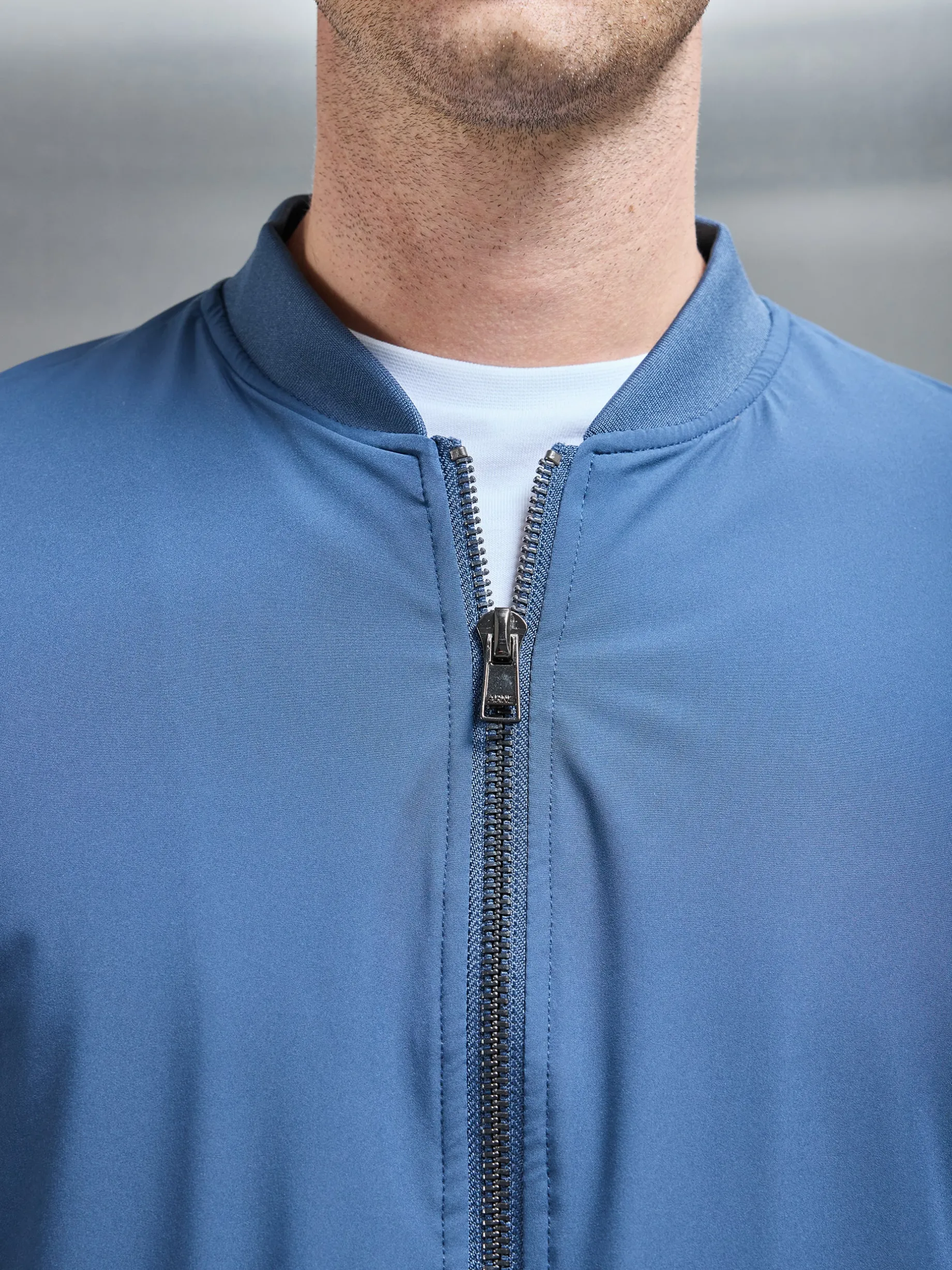 Nylon Padded Bomber Jacket - Air Force Blue