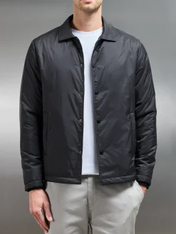 Padded Coach Jacket - Black