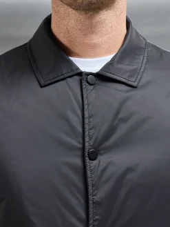 Padded Coach Jacket - Black