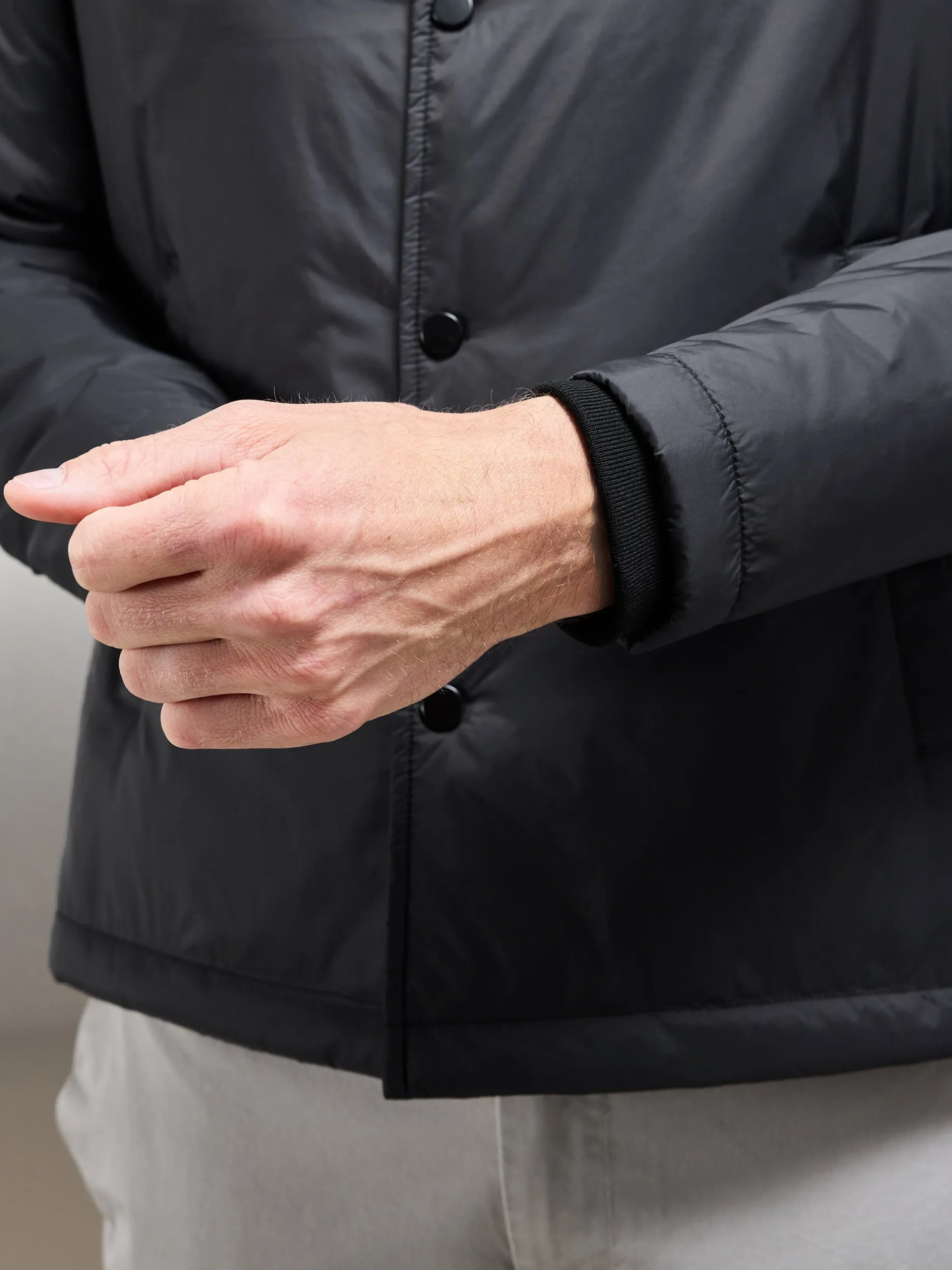 Padded Coach Jacket - Black