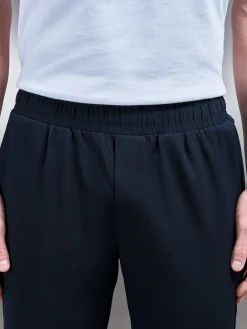 Pleated Drawstring Tailored Trouser - Navy