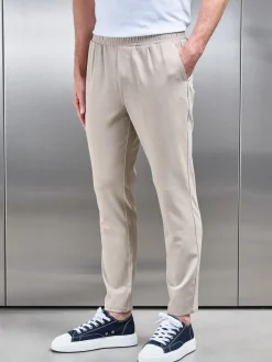 Pleated Drawstring Tailored Trouser - Stone