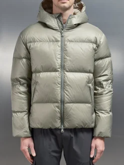 Quilted Down Jacket - Olive