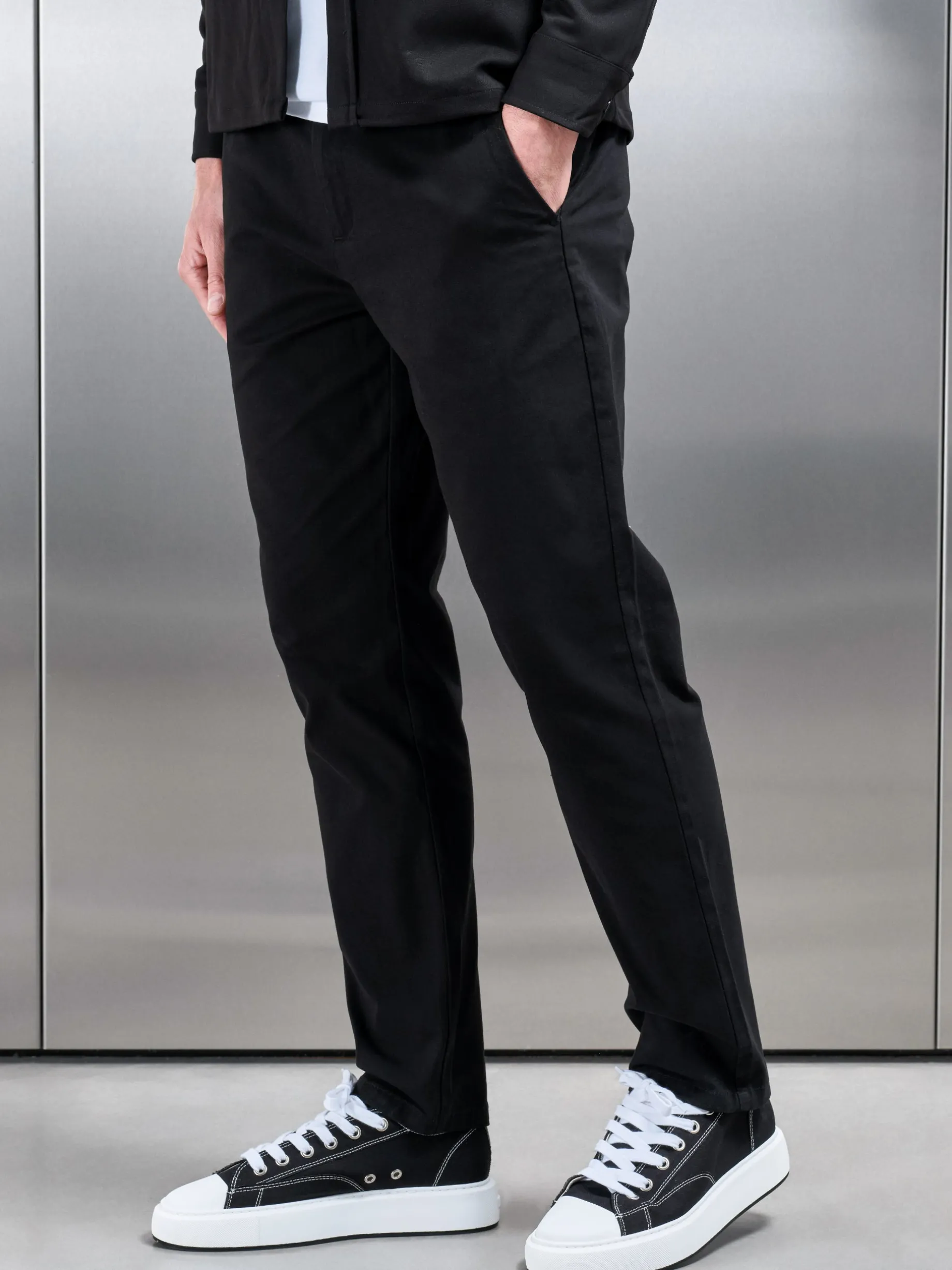 Regular Fit Chino Trouser - Black