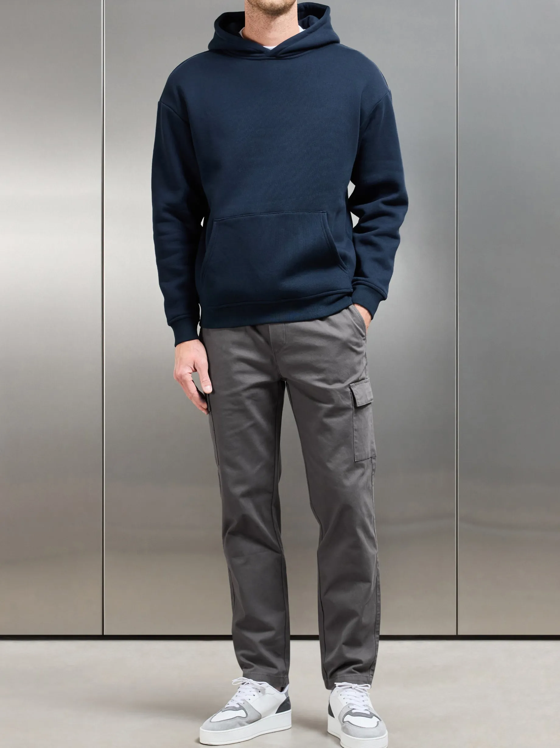 Relaxed Fit Cotton Cargo Pant - Grey