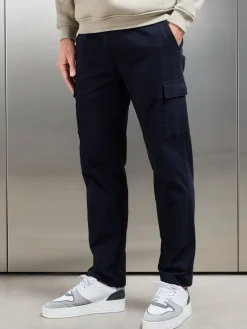 Relaxed Fit Cotton Cargo Pant - Navy