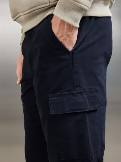 Relaxed Fit Cotton Cargo Pant - Navy