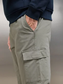 Relaxed Fit Cotton Cargo Pant - Olive
