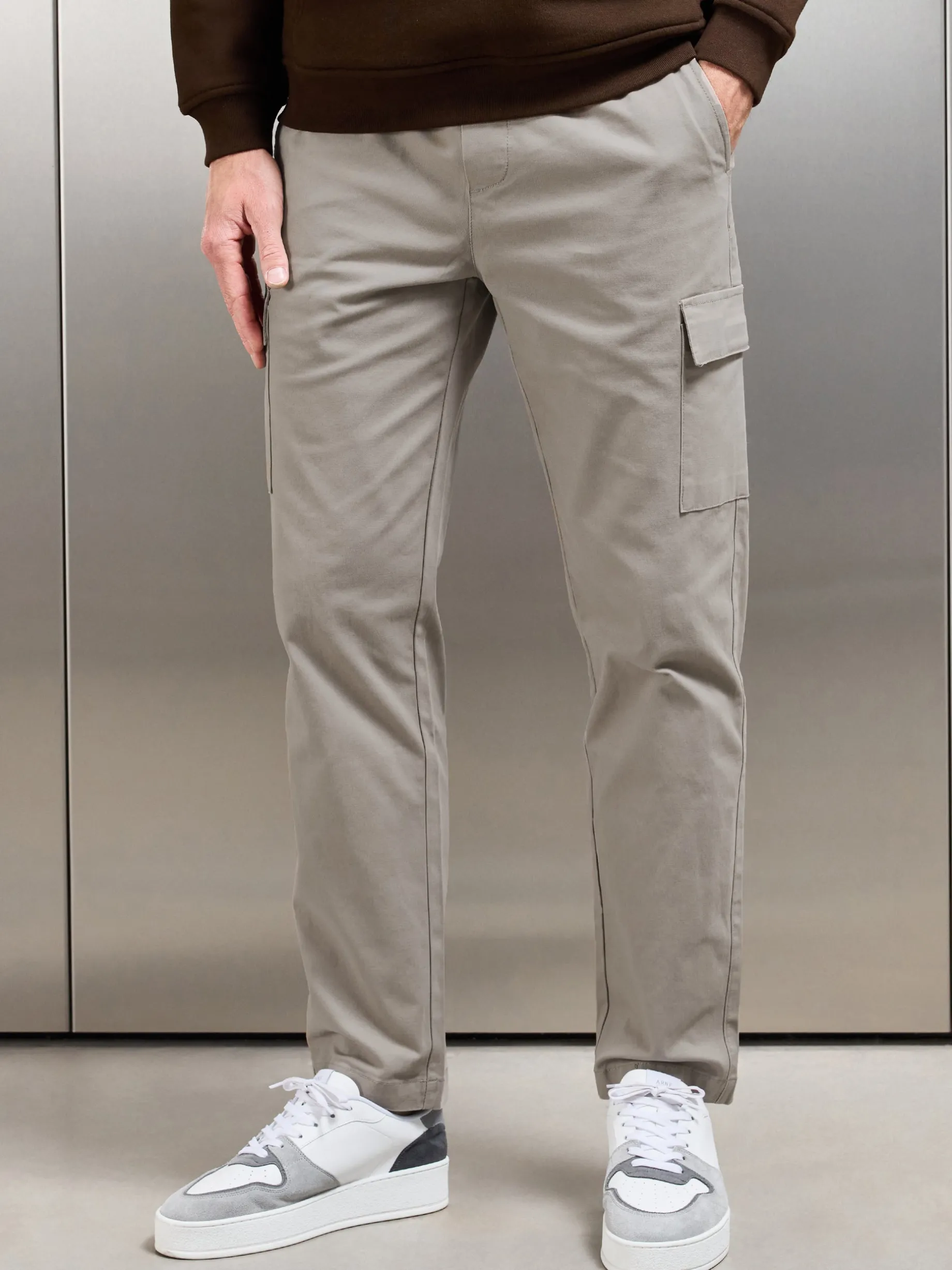 Relaxed Fit Cotton Cargo Pant - Taupe