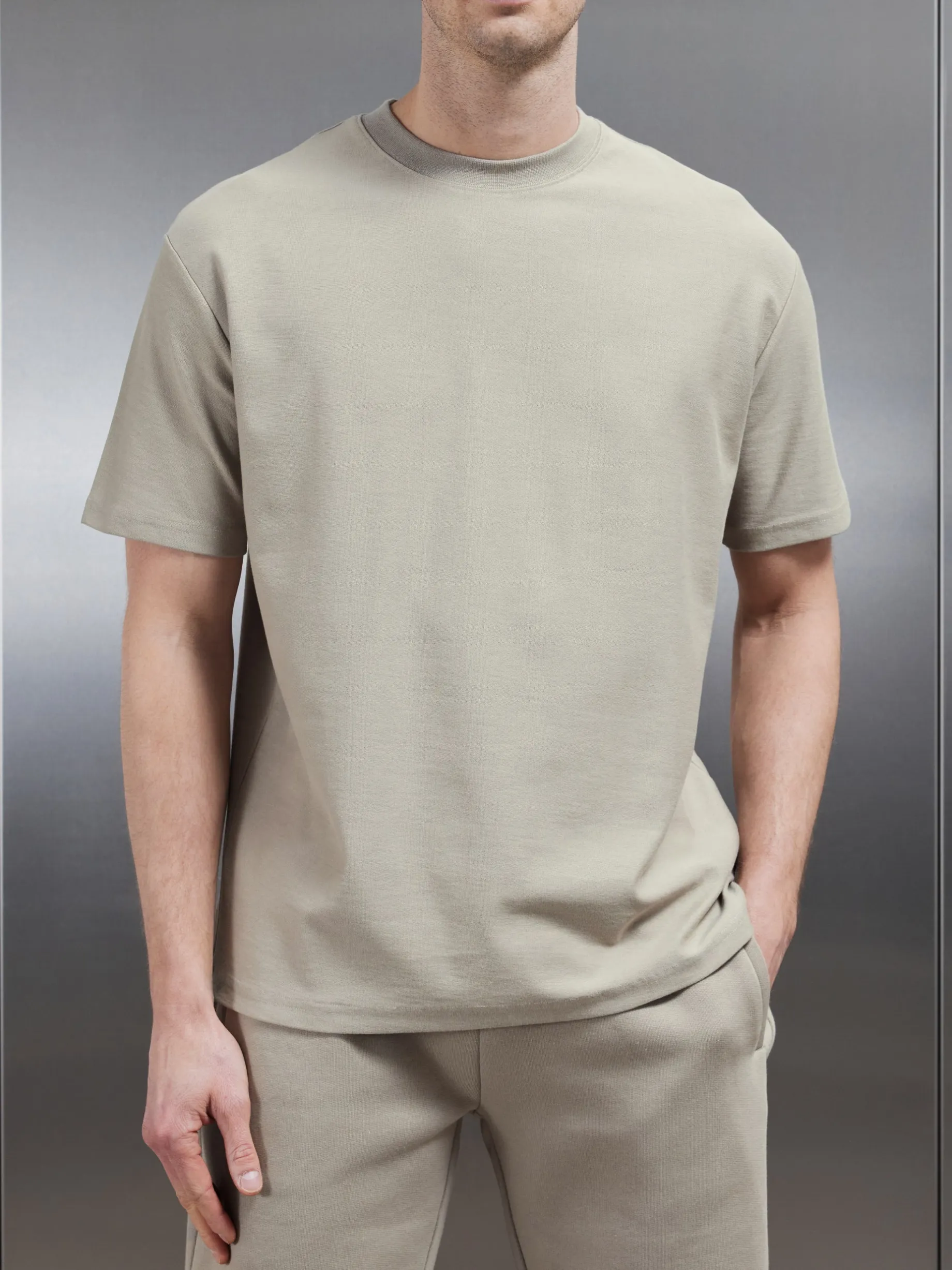 Relaxed Fit Cotton T-Shirt - Stone