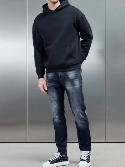 Relaxed Fit Denim Jeans - Dark Wash