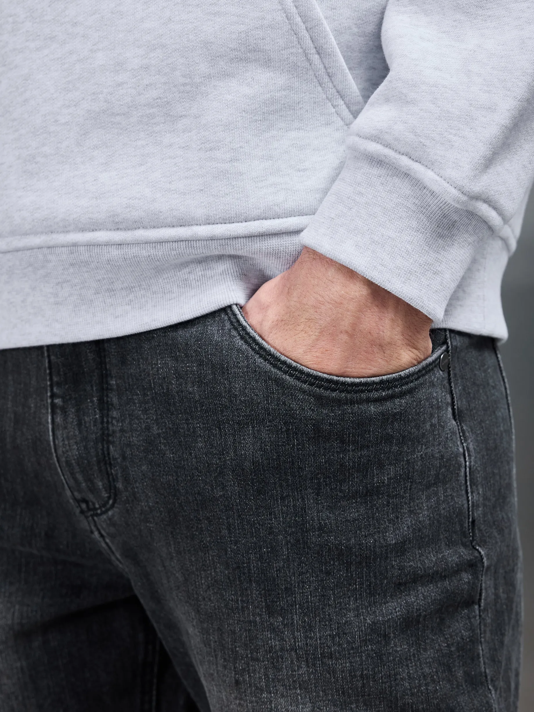Relaxed Fit Denim Jeans - Grey Wash