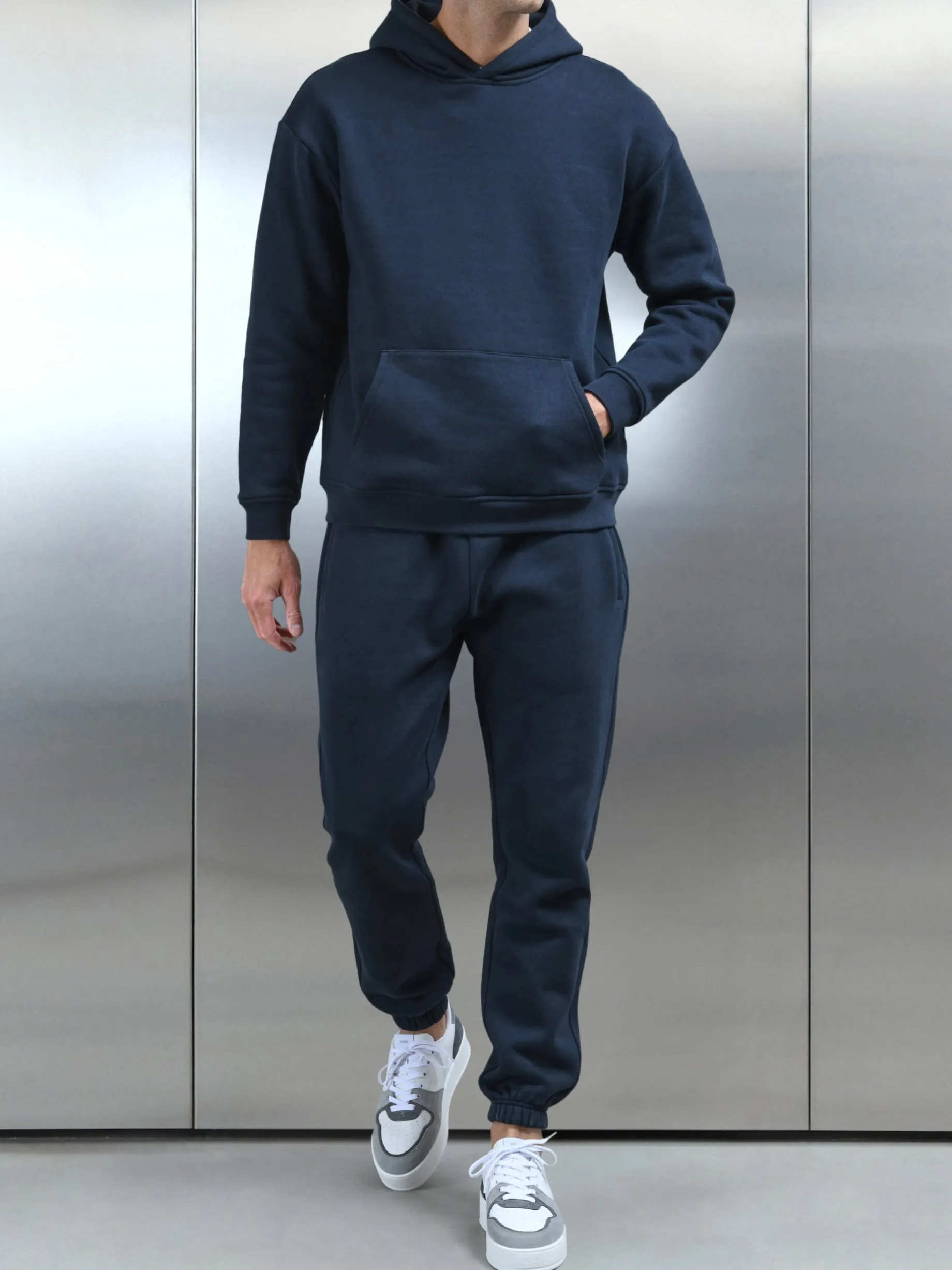 Relaxed Fit Hoodie - Navy