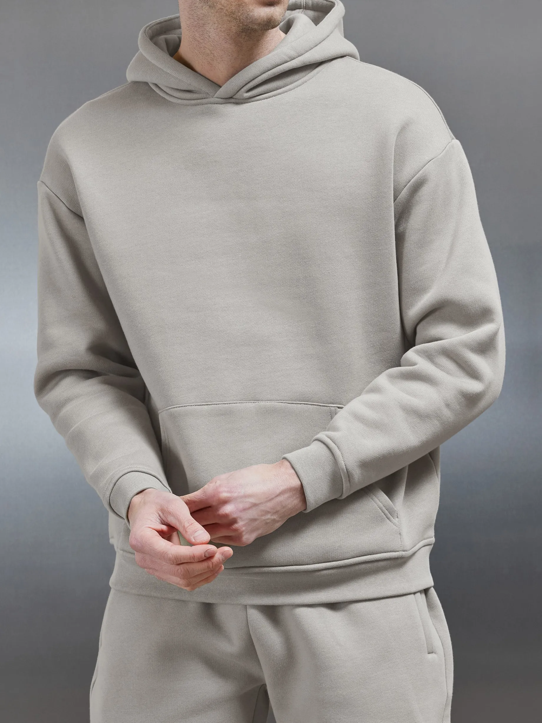 Relaxed Fit Hoodie - Stone