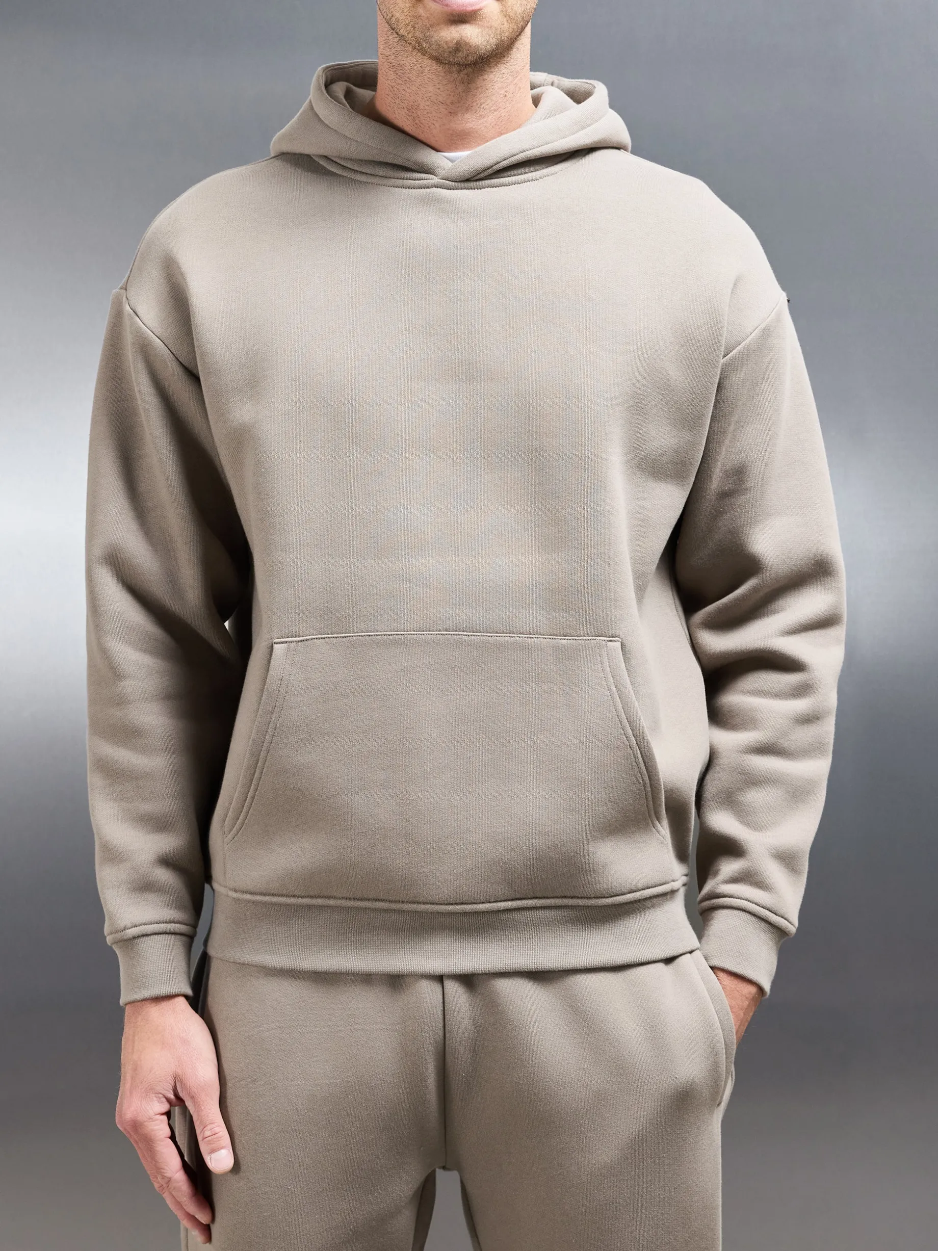 Relaxed Fit Hoodie - Taupe