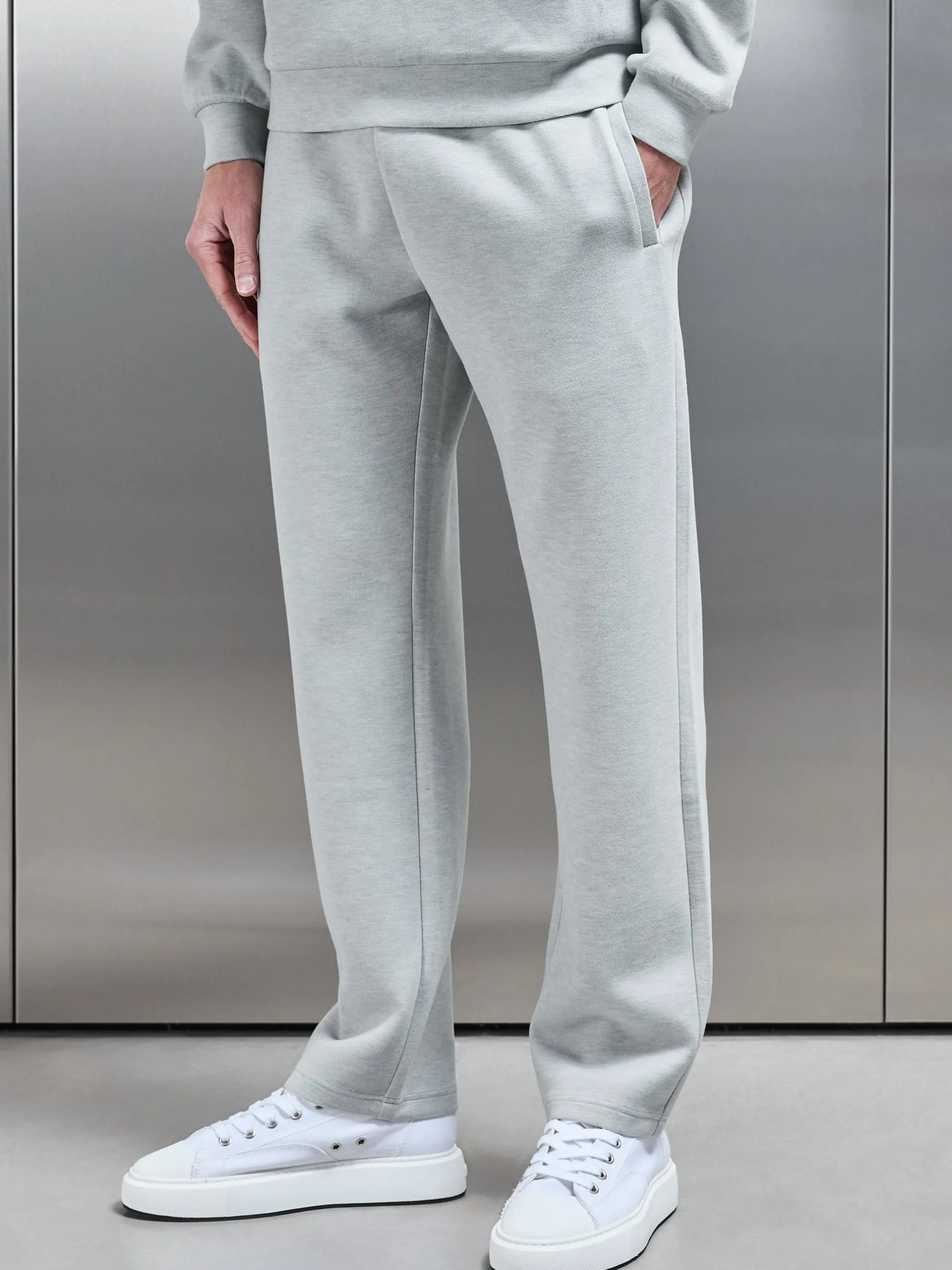 Relaxed Fit Knitted Jogger - Marl Grey