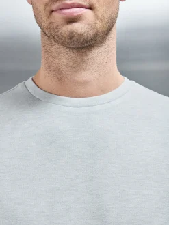 Relaxed Fit Knitted T-Shirt - Marl Grey