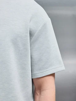 Relaxed Fit Knitted T-Shirt - Marl Grey
