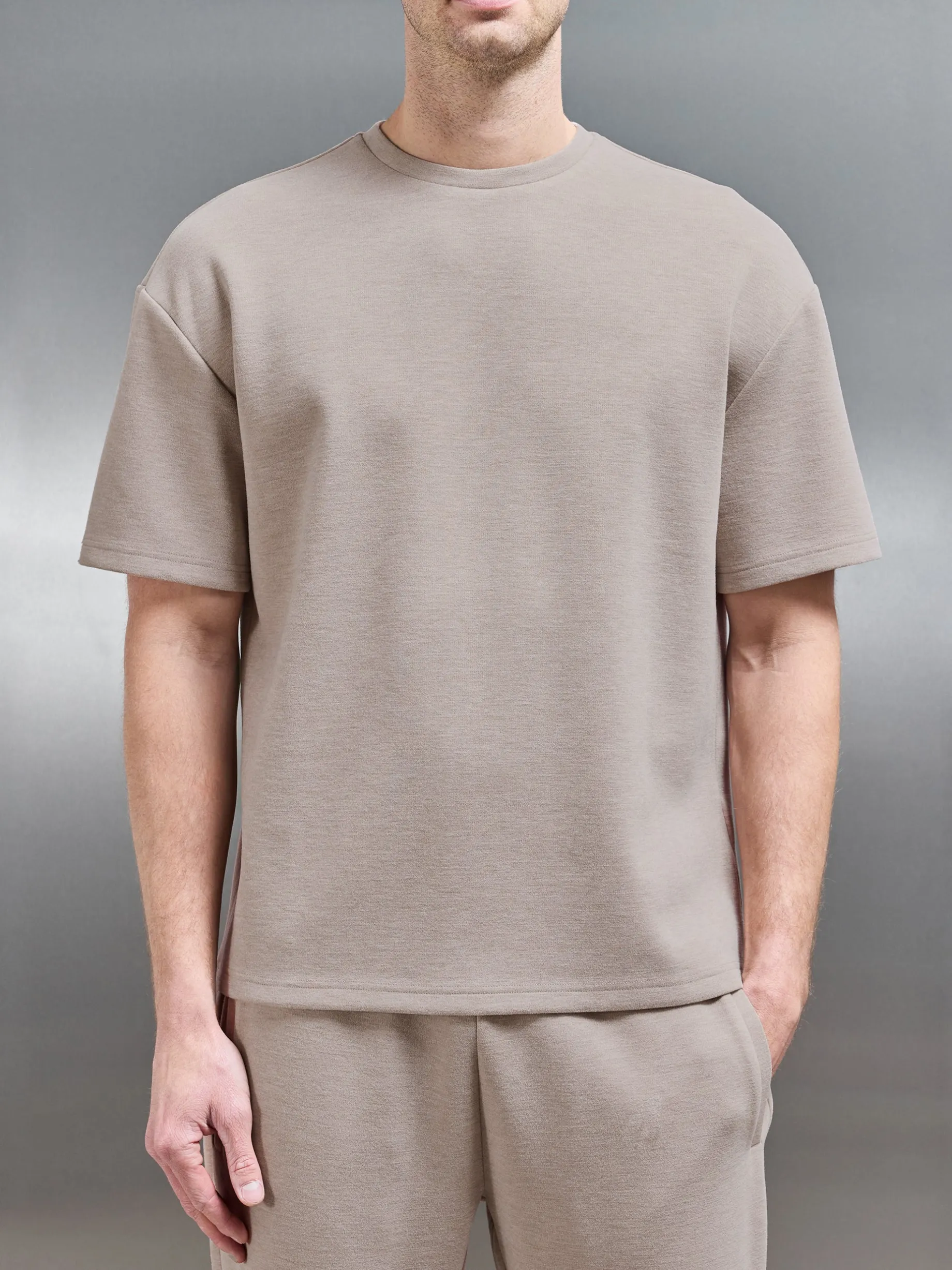 Relaxed Fit Knitted T-Shirt - Stone