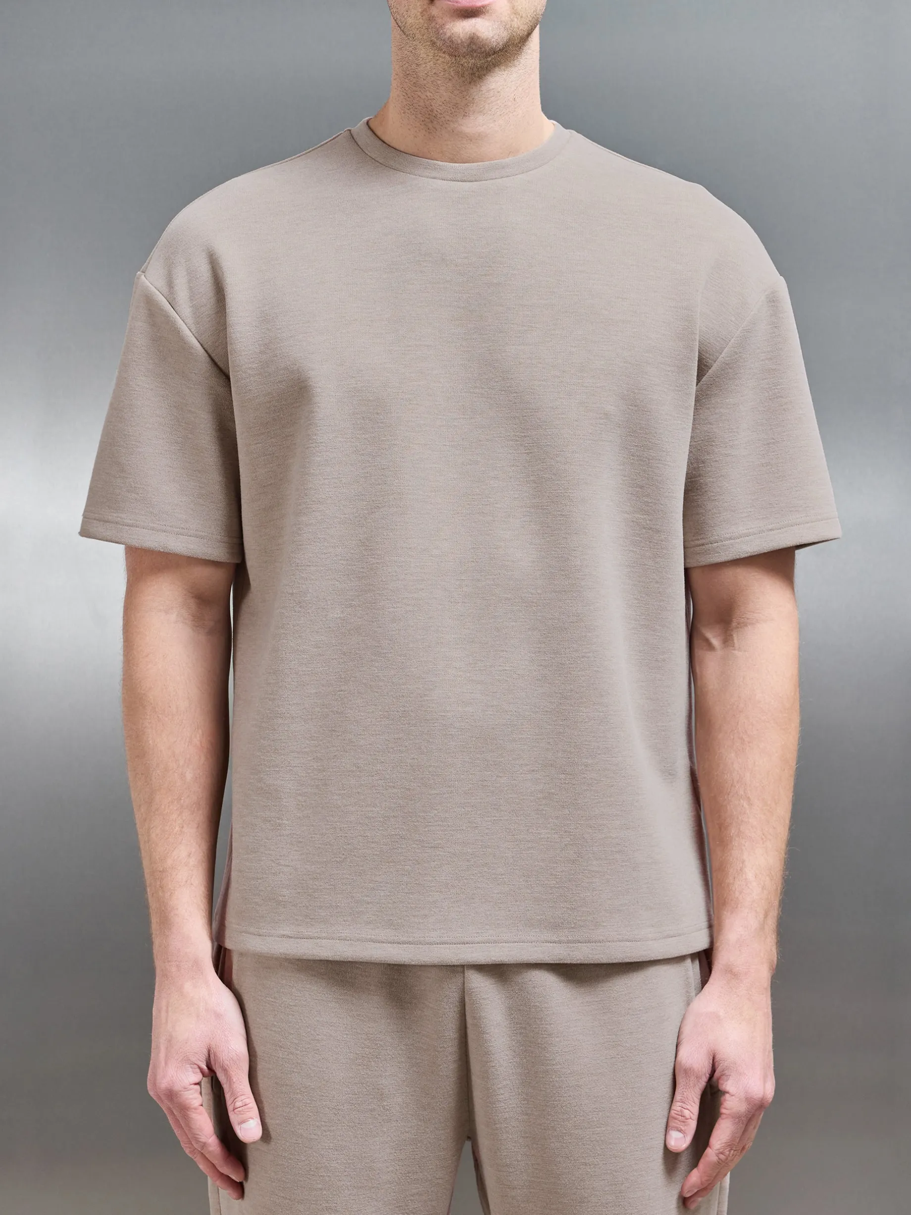 Relaxed Fit Knitted T-Shirt - Stone